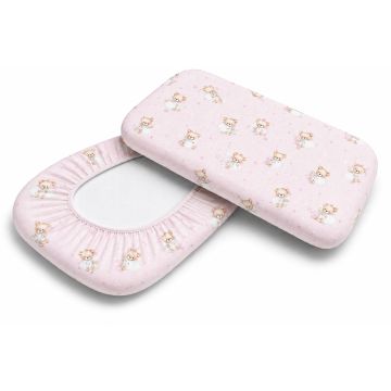 Puuvill voodilina 50x83 "Sweet bear pink"