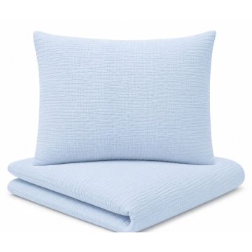 Musliinpuuvillast voodipesukomplekt beebile 80x70 cm "Blue" 