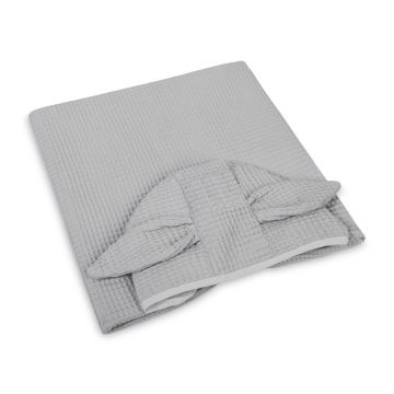 Vahvelpuuvillast vannipontšo lastele kapuutsi ja taskuga 70 × 60 cm GREY