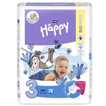 Sauskelnės BELLA Midi "3" 5-9 kg 144 vnt