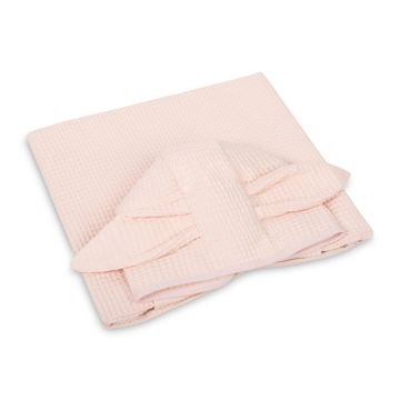 Vahvelpuuvillast vannipontšo lastele kapuutsi ja taskuga 70 × 60 cm PINK