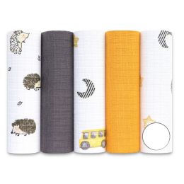 Puuvillaste marli lapid komplekt, 5 tükki, "Bright"