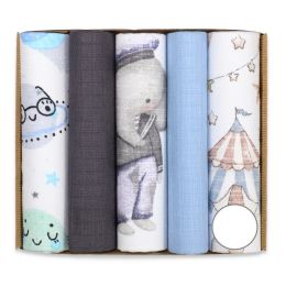 Puuvillaste marli lapid komplekt, 5 tükki, "Bright"