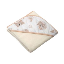 Rankšluostis kūdikiui "Teddy" su gobtuvu 80x80 cm 