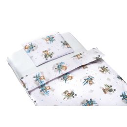 Voodipesu beebidele 135x100  "Bear pilot-blue"