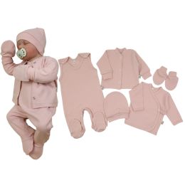 Kraitelis kūdikiui - šliaužtinukai, marškinėliai, kepurytė, pirštinytės su meškiukais