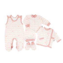 Kraitelis kūdikiui - šliaužtinukai, marškinėliai, kepurytė, pirštinytės su meškiukais