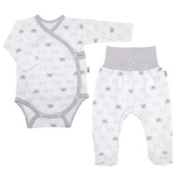 Beebiriided 2 osaline "Bear glamour grey" valge 