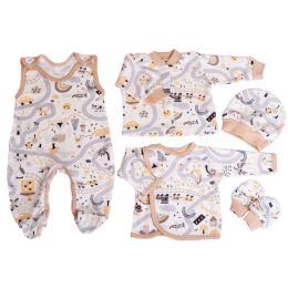 Beebiriided - komplekt vastsündinule 5-e osaline "Sunny days" beež