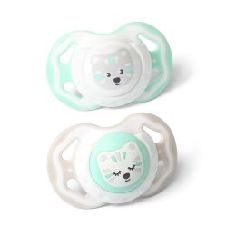 BabyOno čiulptukas silikoninis, simetrinis, 3-6 m, mėtinis-pilkas, 1224/01