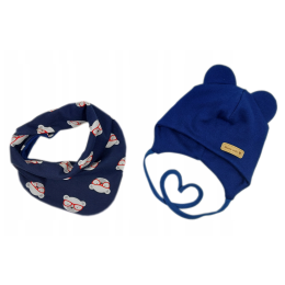Beebi müts ja sall "Navy teddy"