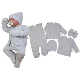 Kraitelis kūdikiui - šliaužtinukai, marškinėliai, kepurytė, pirštinytės su meškiukais
