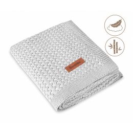 Kootud bambusviskoos beebitekk "Bamboo" 100x80 cm baby blue