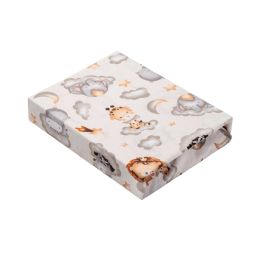 Paklodė su guma 120x60 "Golden goose pink"- medvilninė