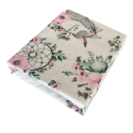 Kummiga voodilina "Unicorn" 60x120 - puuvil