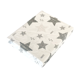 Kummiga voodilina "Galaxy white" 60x120 - puuvil