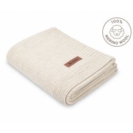 Kootud beebitekk "Merino" 90x75 cm light beige