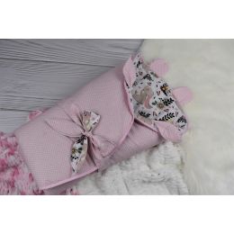  Ümbriktekk - mängumatt beebile 2in1 "Bunny&Flowers" diameeter 88 cm