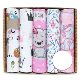 Puuvillaste marli lapid komplekt, 5 tükki,  "Girl"