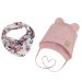 Beebi müts ja sall  "Love" - Powder pink flora
