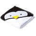 3D kapuutsiga vannilina "Pinguin" 100x100cm frotte valge